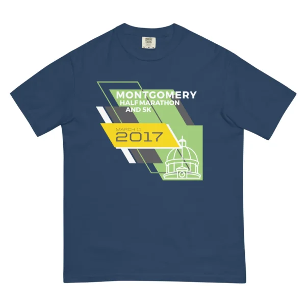 2017 Montgomery Half & 5k T-Shirt on Comfort Colors Unisex Garment-Dyed Heavyweight T-shirt 1